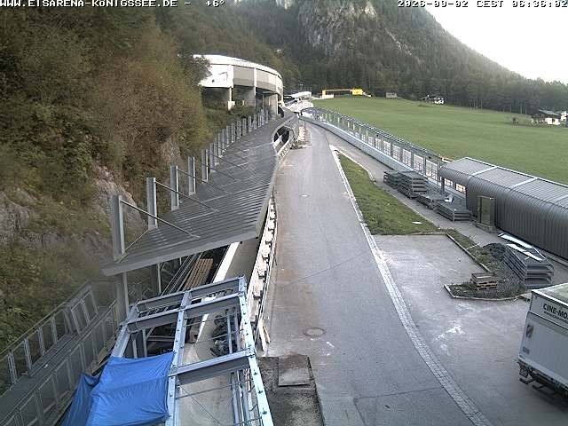 Archiv Foto Webcam Bobbahn am Königssee - Blick bergauf
