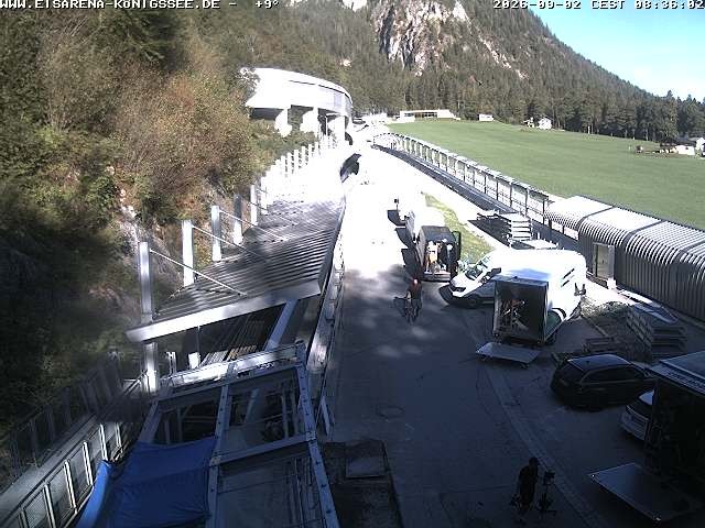 Archiv Foto Webcam Bobbahn am Königssee - Blick bergauf