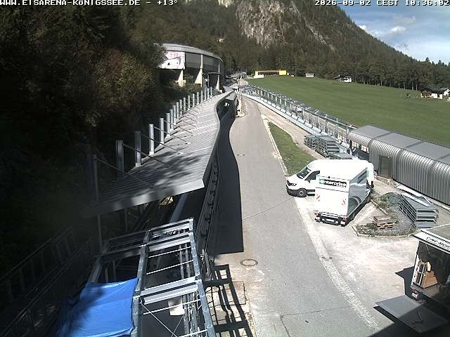 Archiv Foto Webcam Bobbahn am Königssee - Blick bergauf