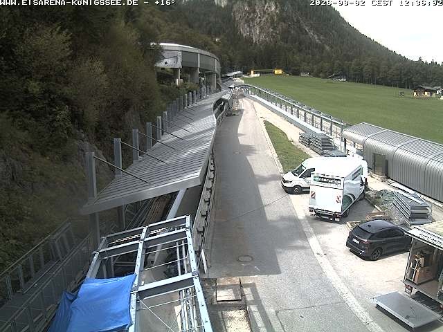 Archiv Foto Webcam Bobbahn am Königssee - Blick bergauf