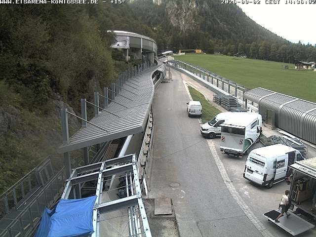 Archiv Foto Webcam Bobbahn am Königssee - Blick bergauf