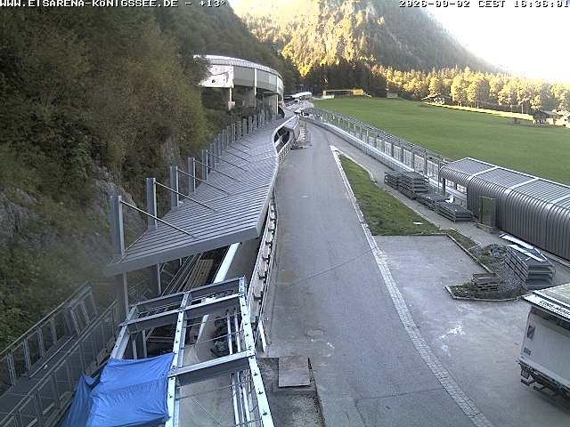 Archiv Foto Webcam Bobbahn am Königssee - Blick bergauf