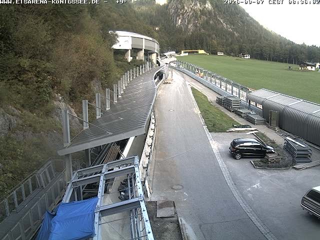 Archiv Foto Webcam Bobbahn am Königssee - Blick bergauf