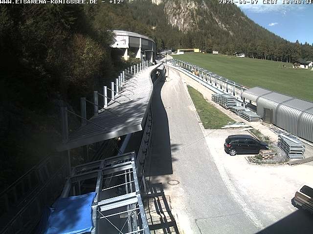 Archiv Foto Webcam Bobbahn am Königssee - Blick bergauf