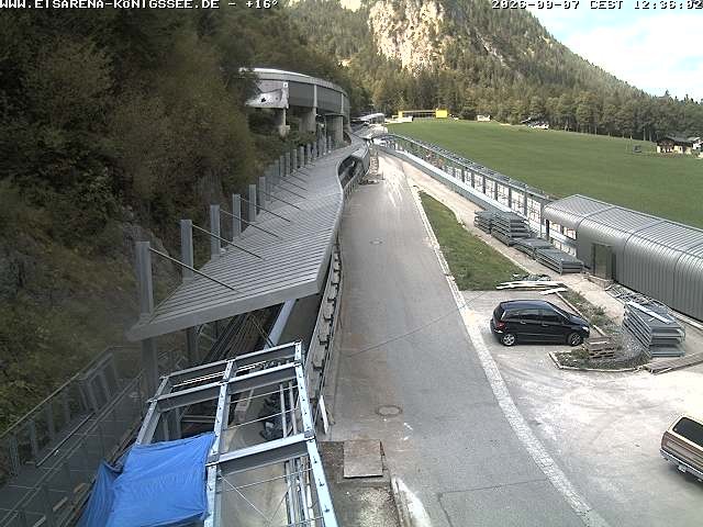 Archiv Foto Webcam Bobbahn am Königssee - Blick bergauf