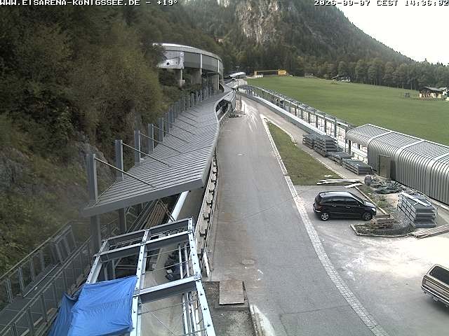 Archiv Foto Webcam Bobbahn am Königssee - Blick bergauf
