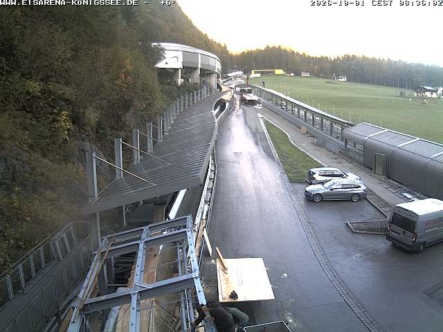 Archiv Foto Webcam Bobbahn am Königssee - Blick bergauf
