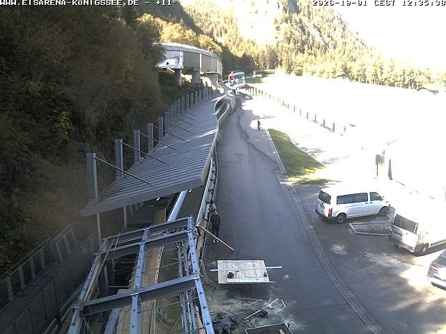 Archiv Foto Webcam Bobbahn am Königssee - Blick bergauf