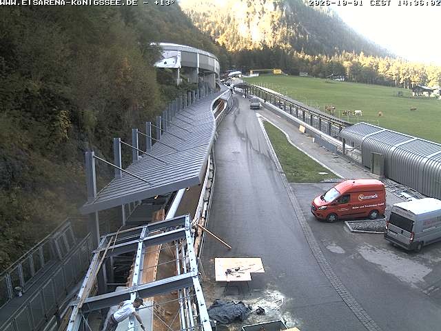 Archiv Foto Webcam Bobbahn am Königssee - Blick bergauf