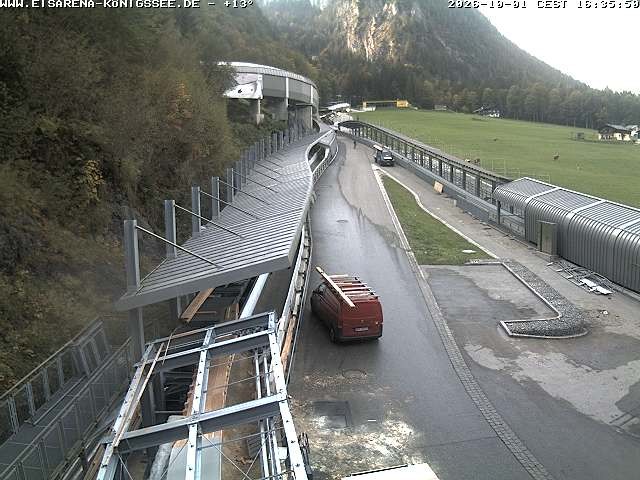 Archiv Foto Webcam Bobbahn am Königssee - Blick bergauf