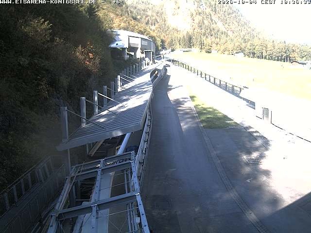 Archiv Foto Webcam Bobbahn am Königssee - Blick bergauf