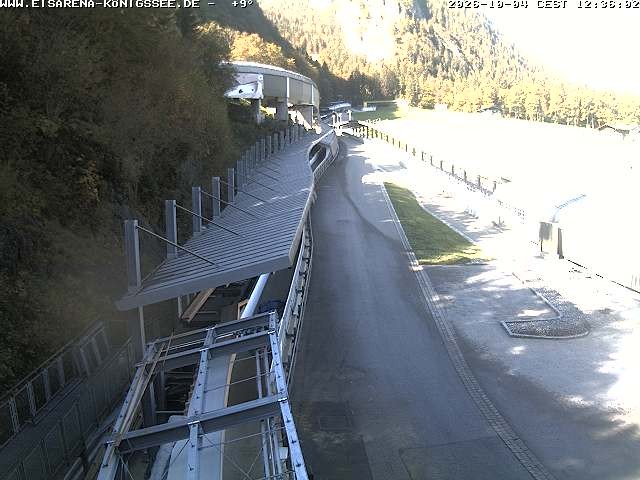 Archiv Foto Webcam Bobbahn am Königssee - Blick bergauf