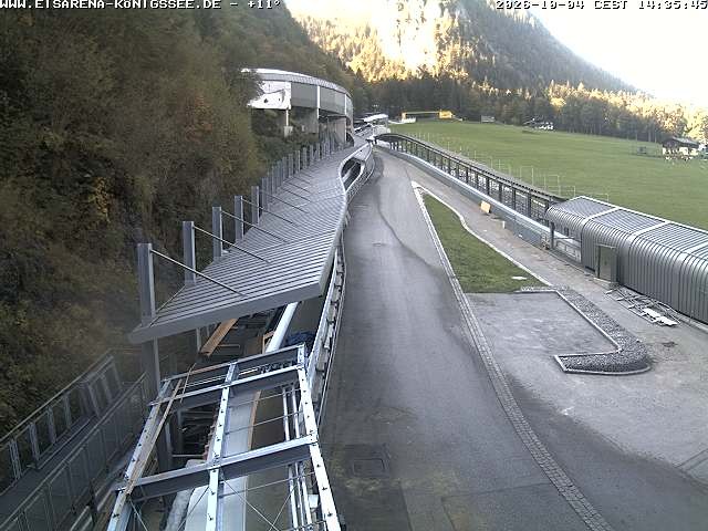 Archiv Foto Webcam Bobbahn am Königssee - Blick bergauf