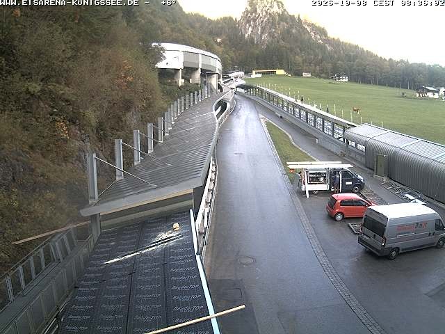 Archiv Foto Webcam Bobbahn am Königssee - Blick bergauf