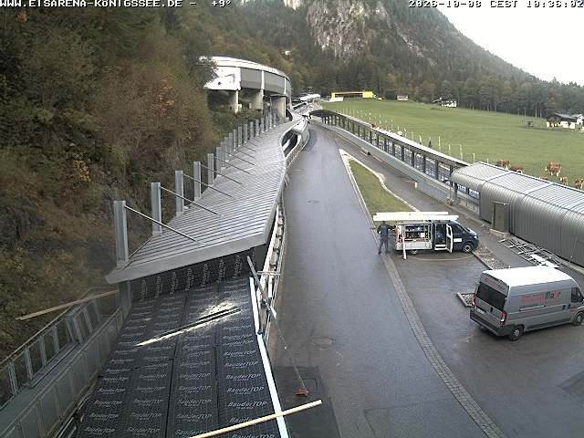 Archiv Foto Webcam Bobbahn am Königssee - Blick bergauf