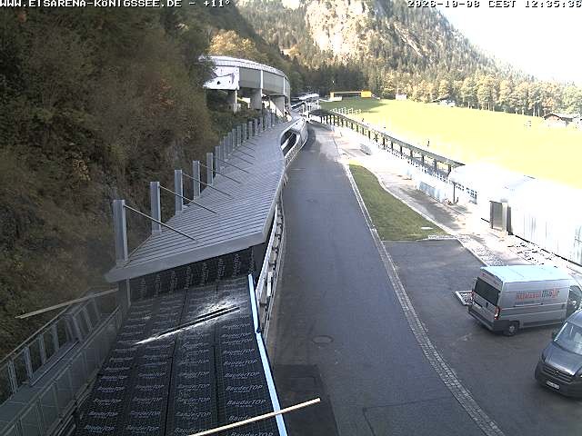 Archiv Foto Webcam Bobbahn am Königssee - Blick bergauf