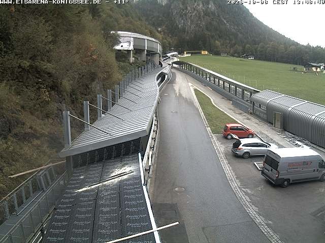 Archiv Foto Webcam Bobbahn am Königssee - Blick bergauf