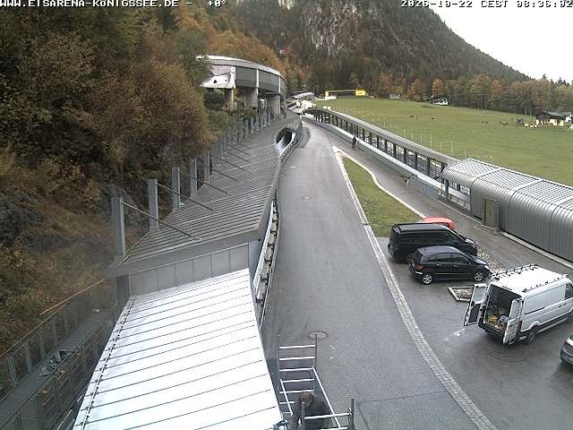 Archiv Foto Webcam Bobbahn am Königssee - Blick bergauf