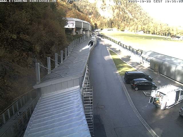 Archiv Foto Webcam Bobbahn am Königssee - Blick bergauf