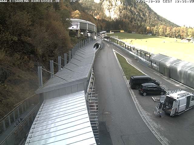 Archiv Foto Webcam Bobbahn am Königssee - Blick bergauf