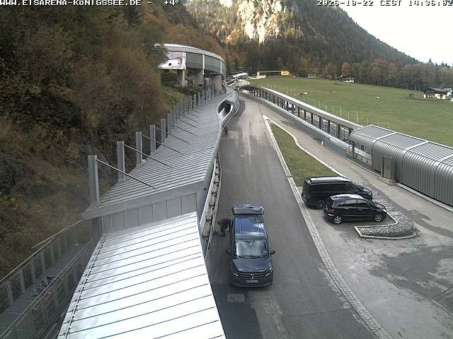 Archiv Foto Webcam Bobbahn am Königssee - Blick bergauf