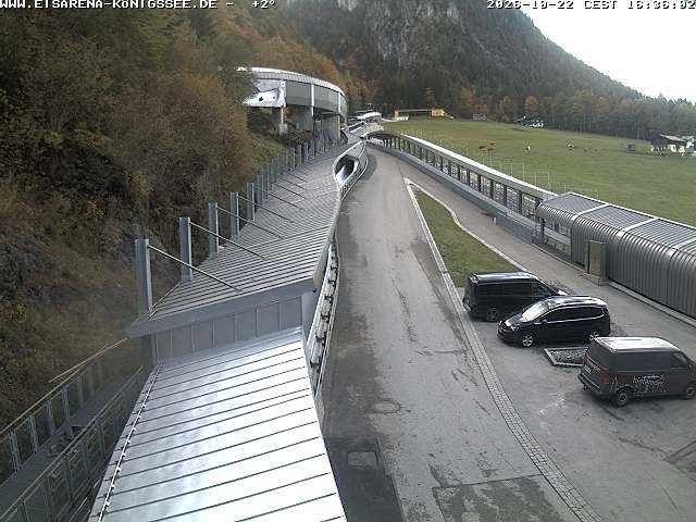 Archiv Foto Webcam Bobbahn am Königssee - Blick bergauf