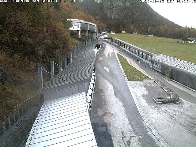 Archiv Foto Webcam Bobbahn am Königssee - Blick bergauf