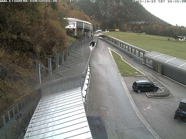 Archiv Foto Webcam Bobbahn am Königssee - Blick bergauf