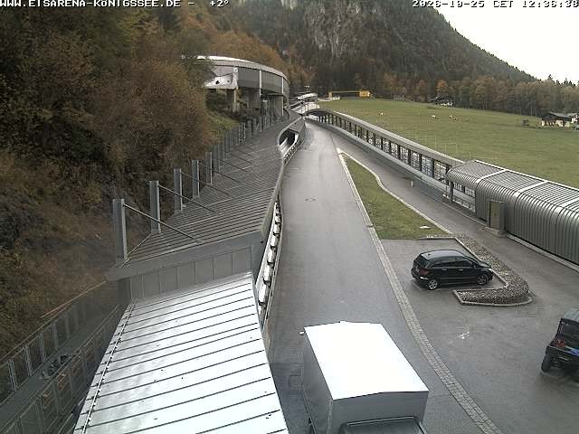 Archiv Foto Webcam Bobbahn am Königssee - Blick bergauf