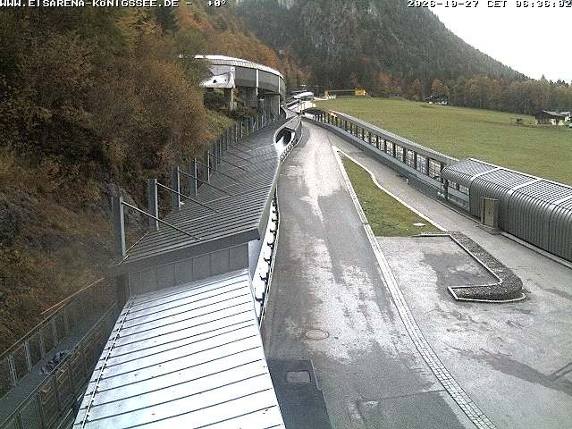 Archiv Foto Webcam Bobbahn am Königssee - Blick bergauf