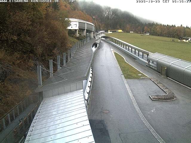 Archiv Foto Webcam Bobbahn am Königssee - Blick bergauf