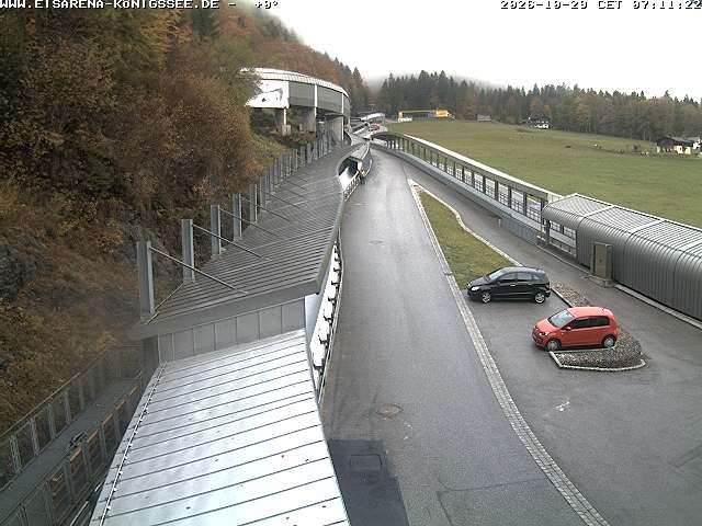 Archiv Foto Webcam Bobbahn am Königssee - Blick bergauf