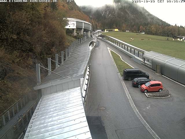 Archiv Foto Webcam Bobbahn am Königssee - Blick bergauf