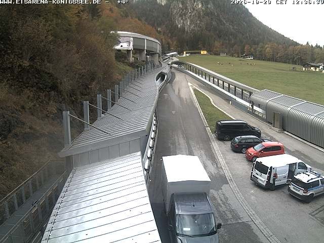 Archiv Foto Webcam Bobbahn am Königssee - Blick bergauf