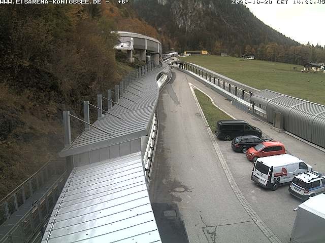 Archiv Foto Webcam Bobbahn am Königssee - Blick bergauf