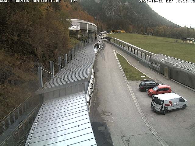 Archiv Foto Webcam Bobbahn am Königssee - Blick bergauf