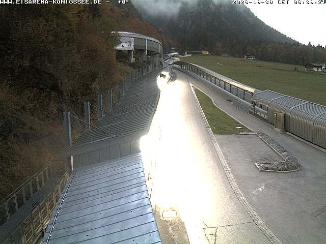Archiv Foto Webcam Bobbahn am Königssee - Blick bergauf