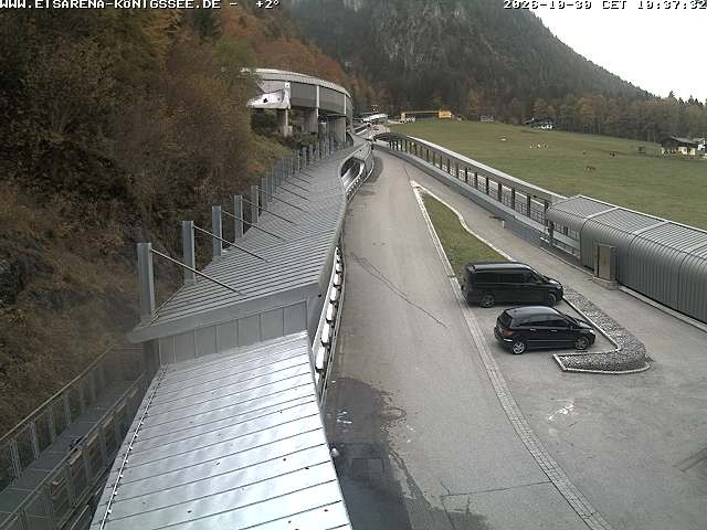 Archiv Foto Webcam Bobbahn am Königssee - Blick bergauf