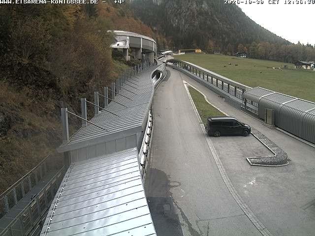 Archiv Foto Webcam Bobbahn am Königssee - Blick bergauf