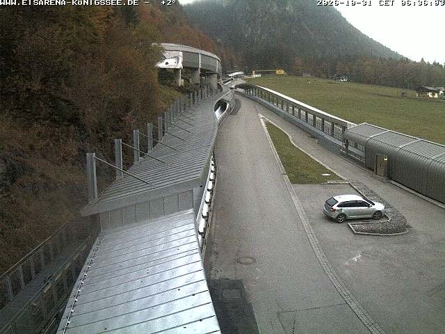 Archiv Foto Webcam Bobbahn am Königssee - Blick bergauf