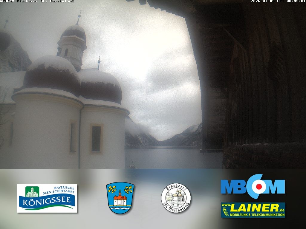 Archived image Webcam Koenigssee: St. Bartholomae
