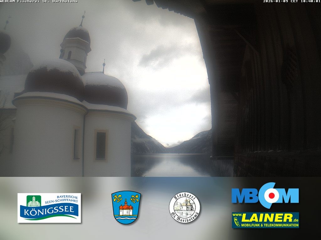 Archived image Webcam Koenigssee: St. Bartholomae