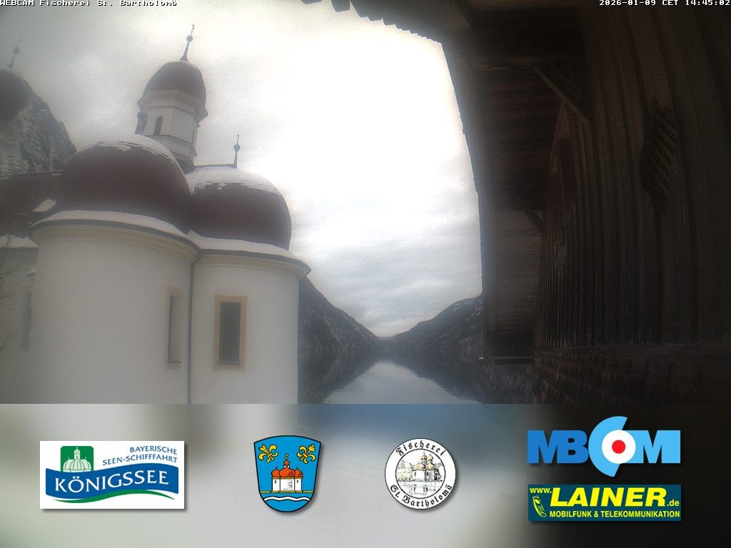 Archived image Webcam Koenigssee: St. Bartholomae