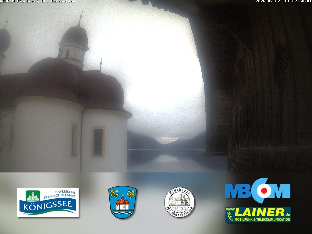 Archived image Webcam Koenigssee: St. Bartholomae
