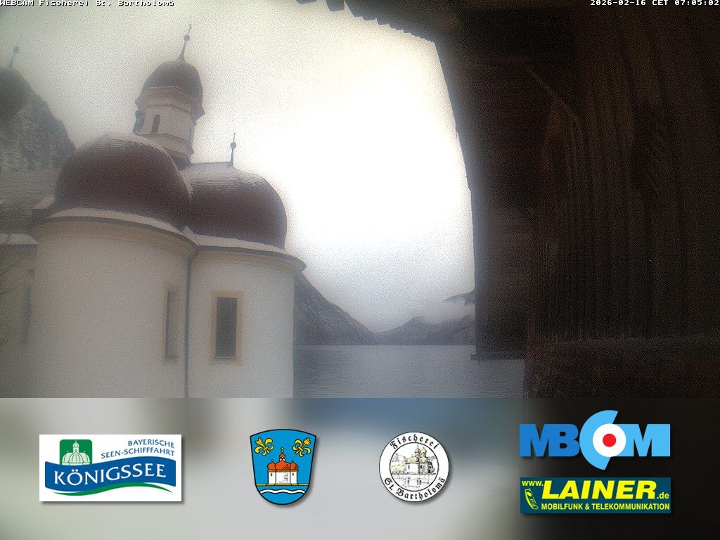 Archived image Webcam Koenigssee: St. Bartholomae