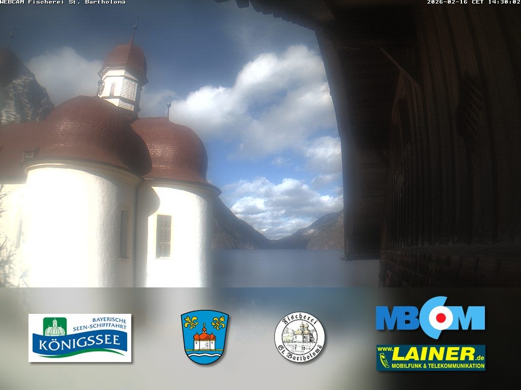 Archived image Webcam Koenigssee: St. Bartholomae