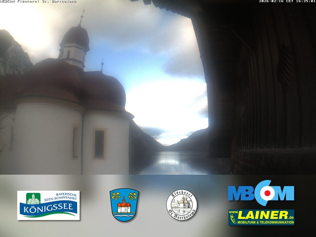 Archived image Webcam Koenigssee: St. Bartholomae