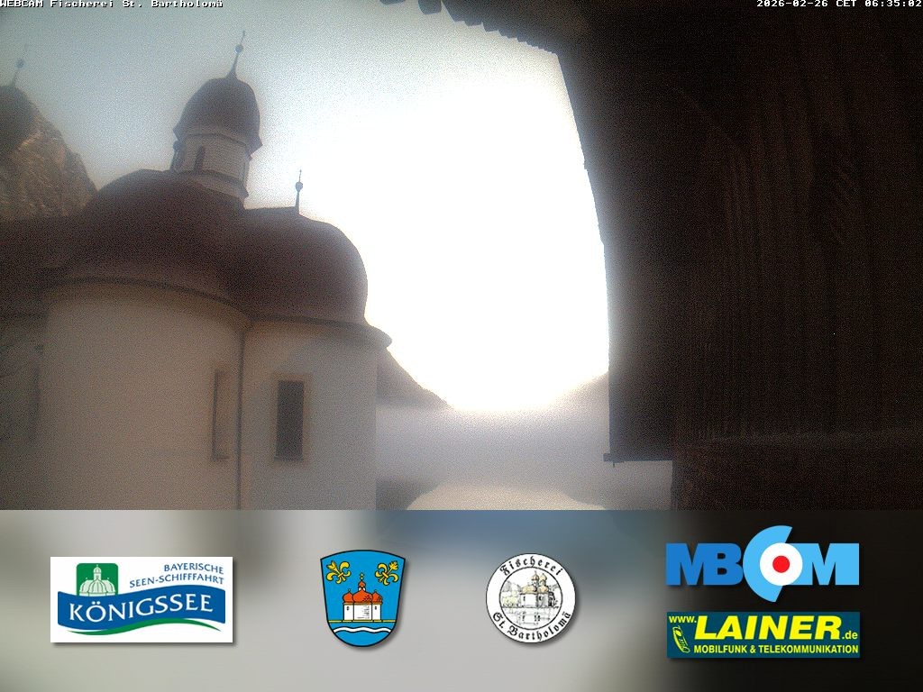 Archived image Webcam Koenigssee: St. Bartholomae