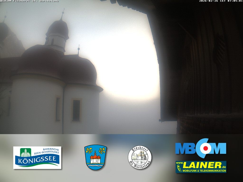 Archived image Webcam Koenigssee: St. Bartholomae