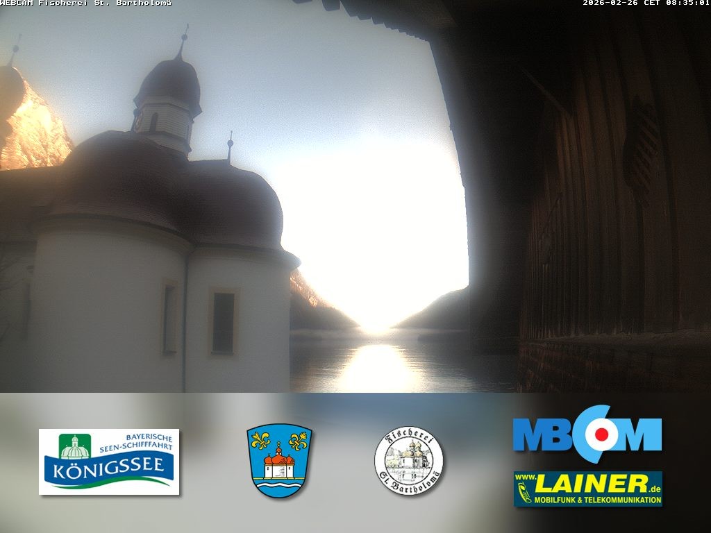 Archived image Webcam Koenigssee: St. Bartholomae
